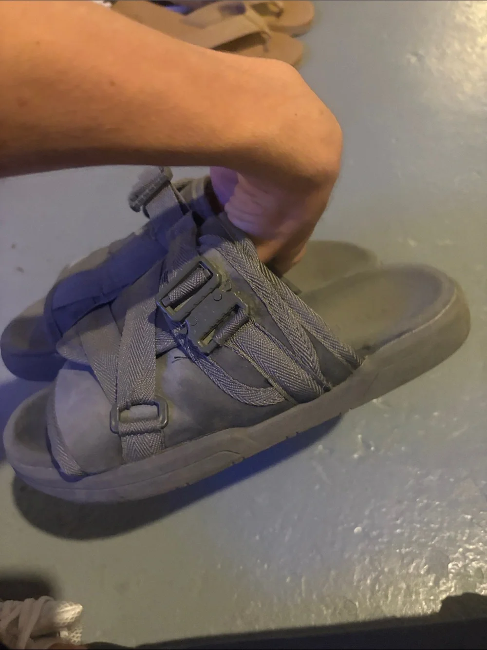 Men's Casual Slip-On Sandals in Gray